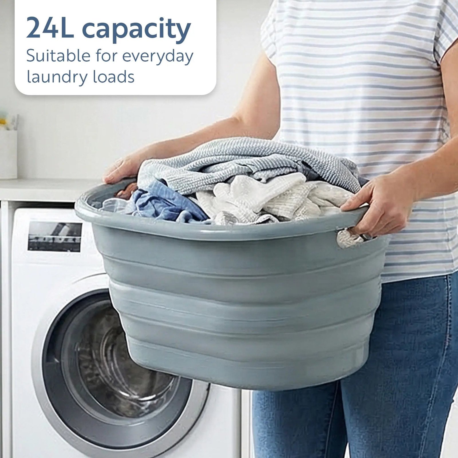 Minky Collapsible Washing Basket - Image 3